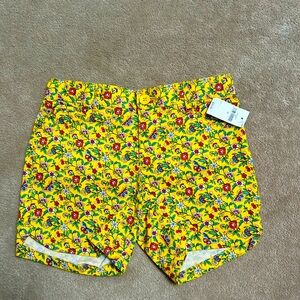 Gap kids floral yellow canvas shorts size 10